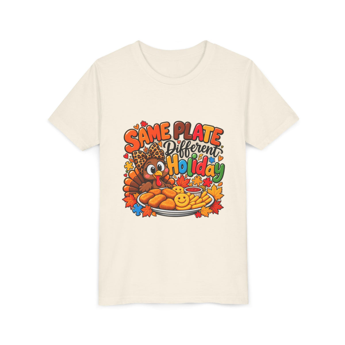 Youth Short Sleeve Tee – Same Plate Different Holiday & The Menu Changed Thanksgiving Shirt