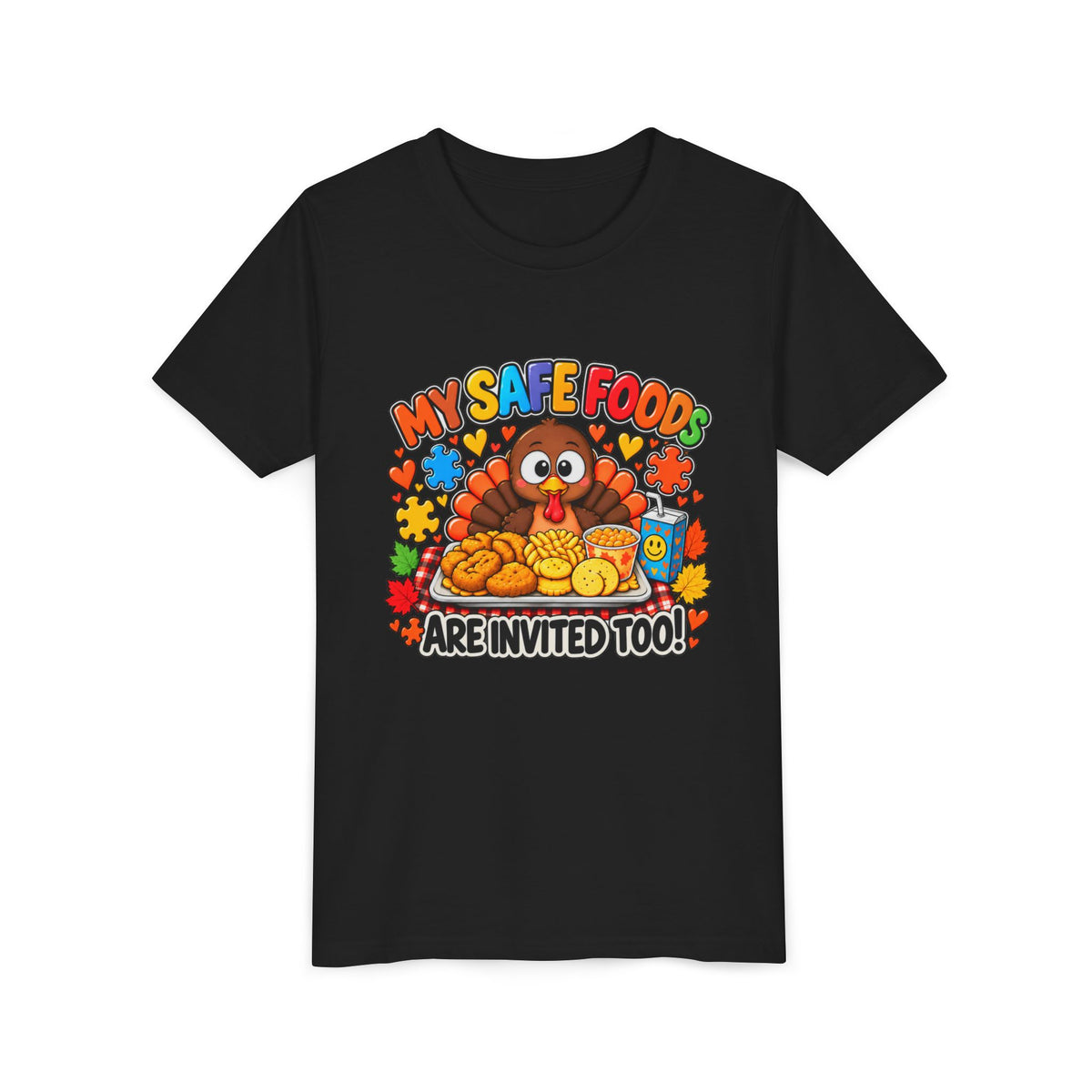 My Safe Foods Are Invited Too! – Kids’ Thanksgiving T-Shirt