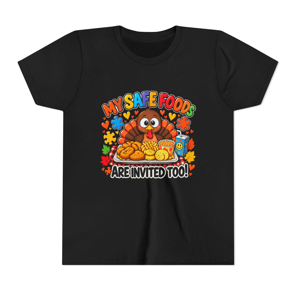 My Safe Foods Are Invited Too! – Kids’ Thanksgiving T-Shirt