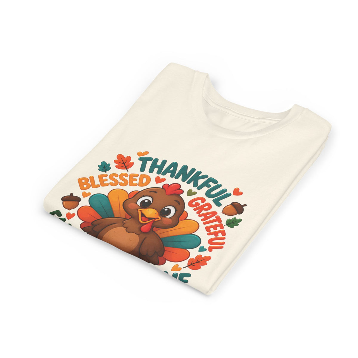 Thankful Hearts Kids’ Thanksgiving Turkey T-Shirt