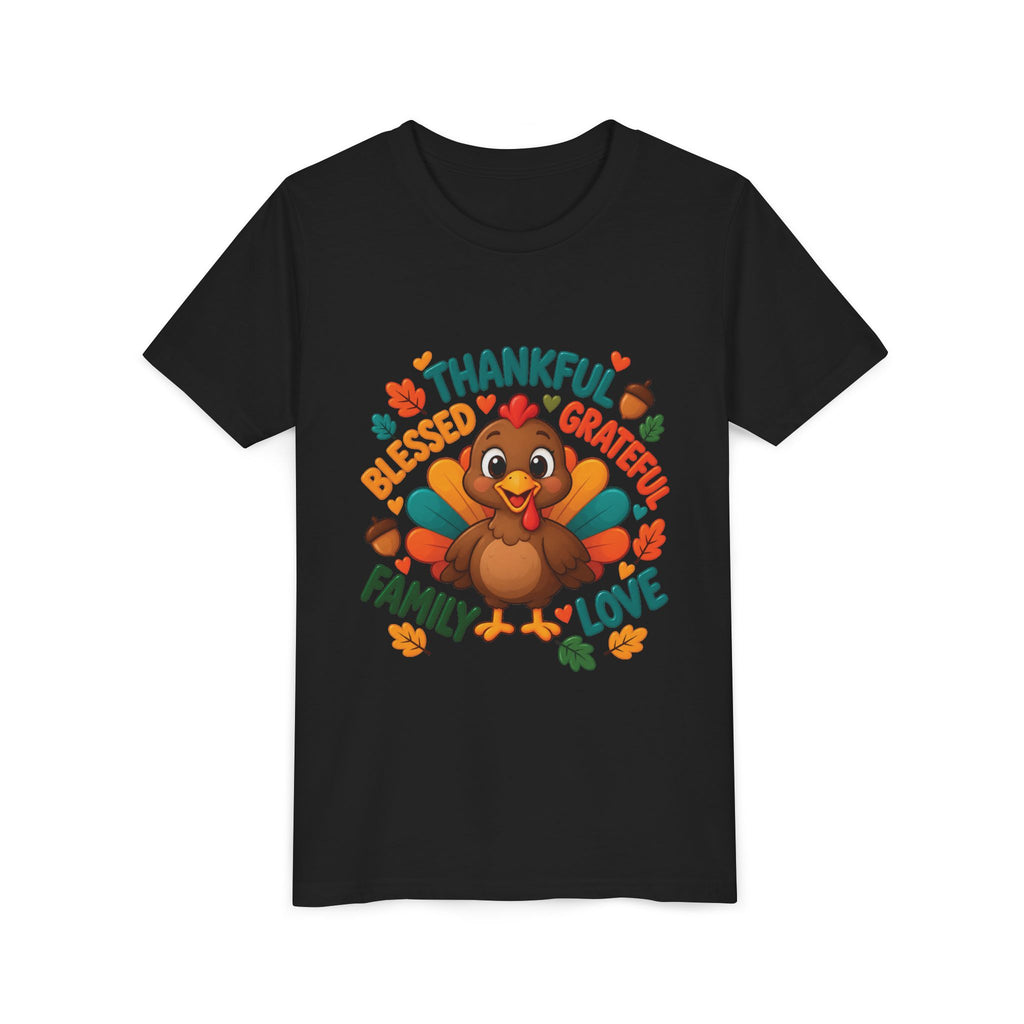 Thankful Hearts Kids’ Thanksgiving Turkey T-Shirt