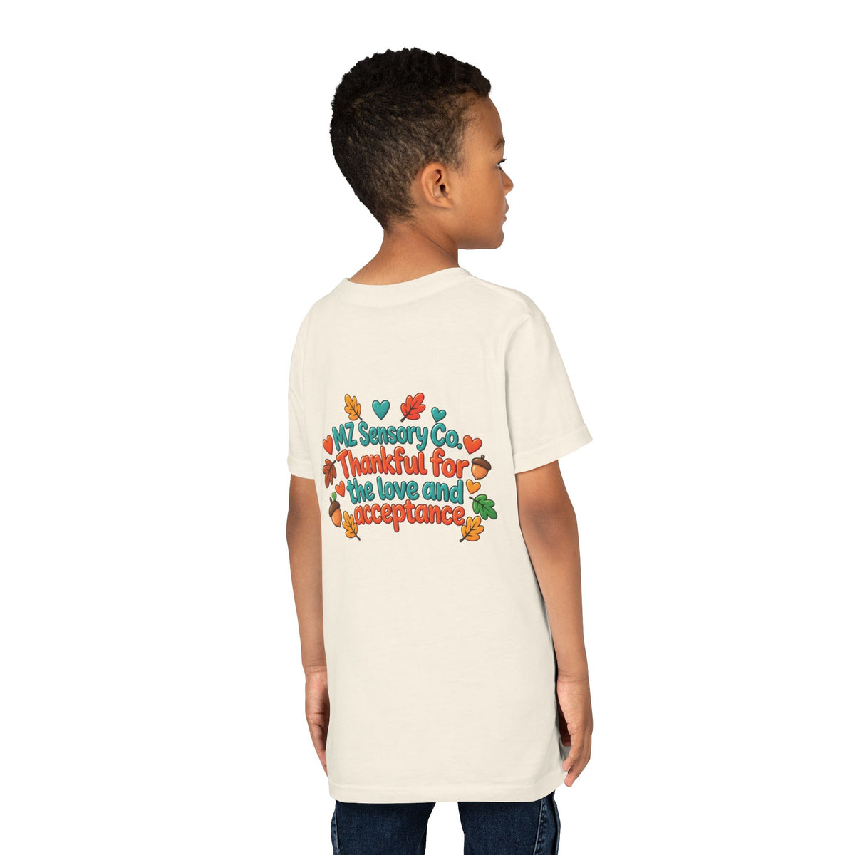 Thankful Hearts Kids’ Thanksgiving Turkey T-Shirt