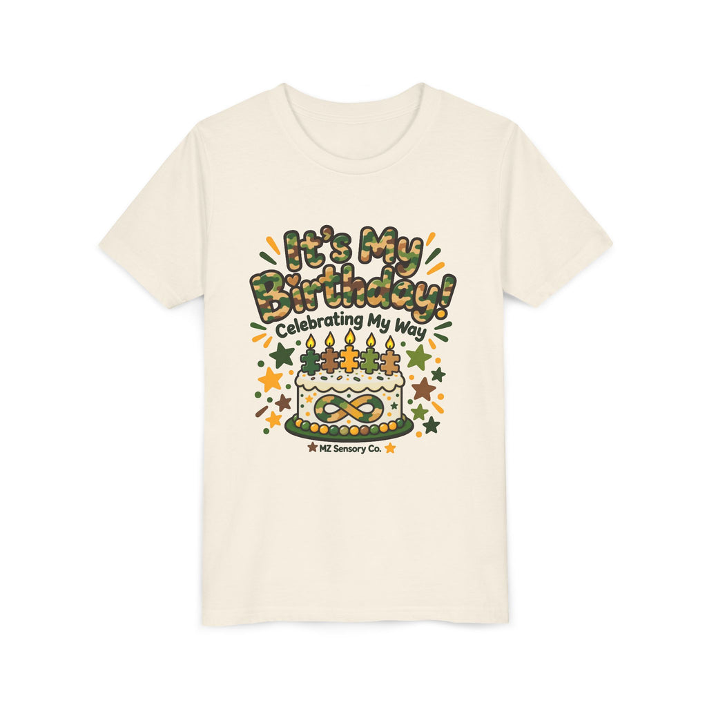 It’s My Birthday! Celebrating My Way – Camo Kids’ Birthday T-Shirt