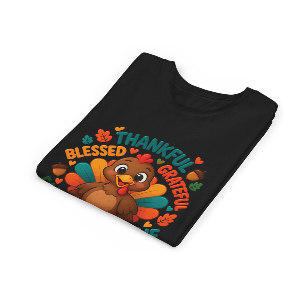 Thankful Hearts Kids’ Thanksgiving Turkey T-Shirt