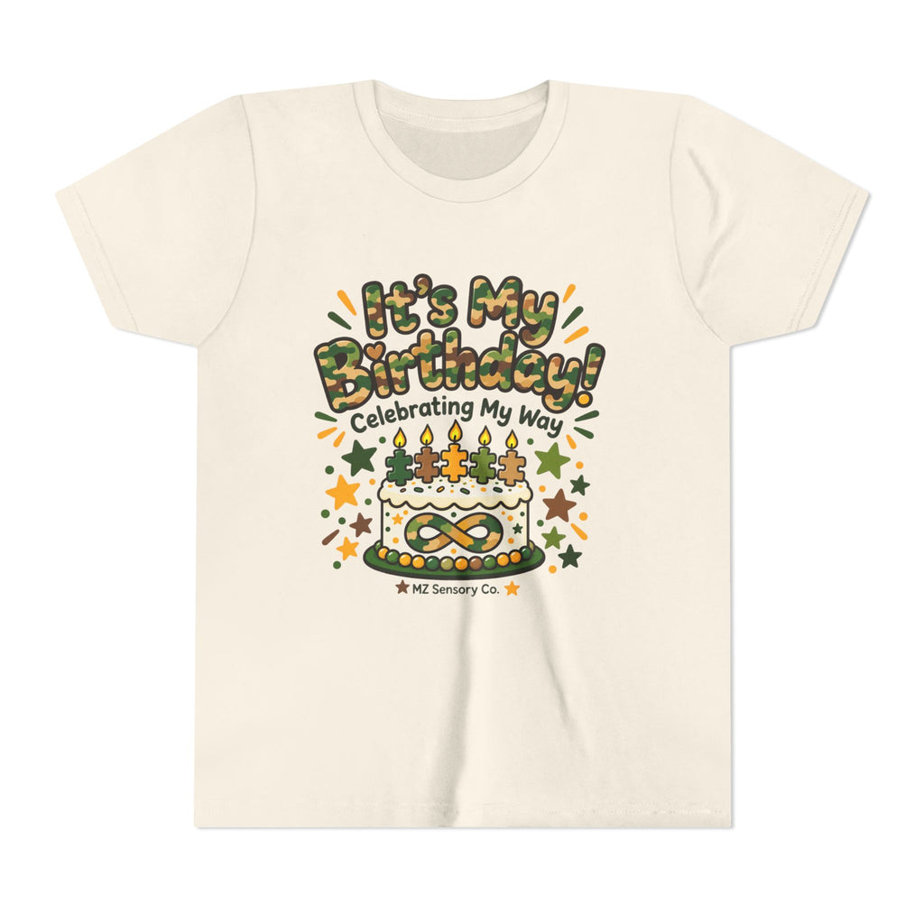It’s My Birthday! Celebrating My Way – Camo Kids’ Birthday T-Shirt
