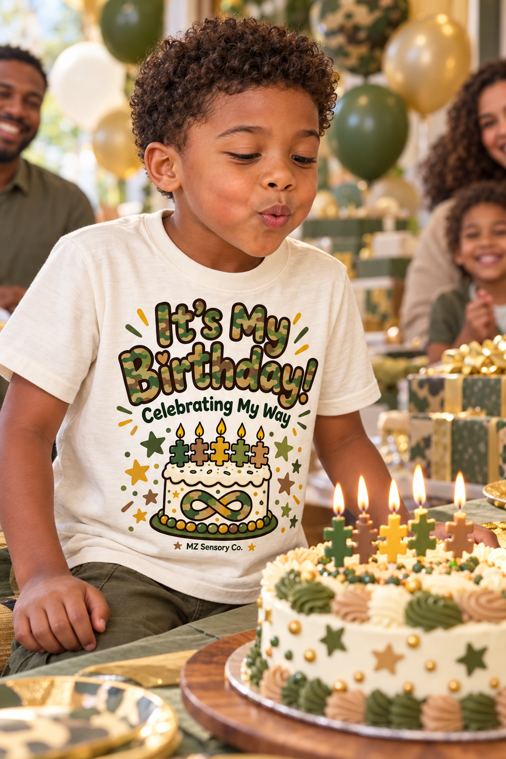 It’s My Birthday! Celebrating My Way – Camo Kids’ Birthday T-Shirt