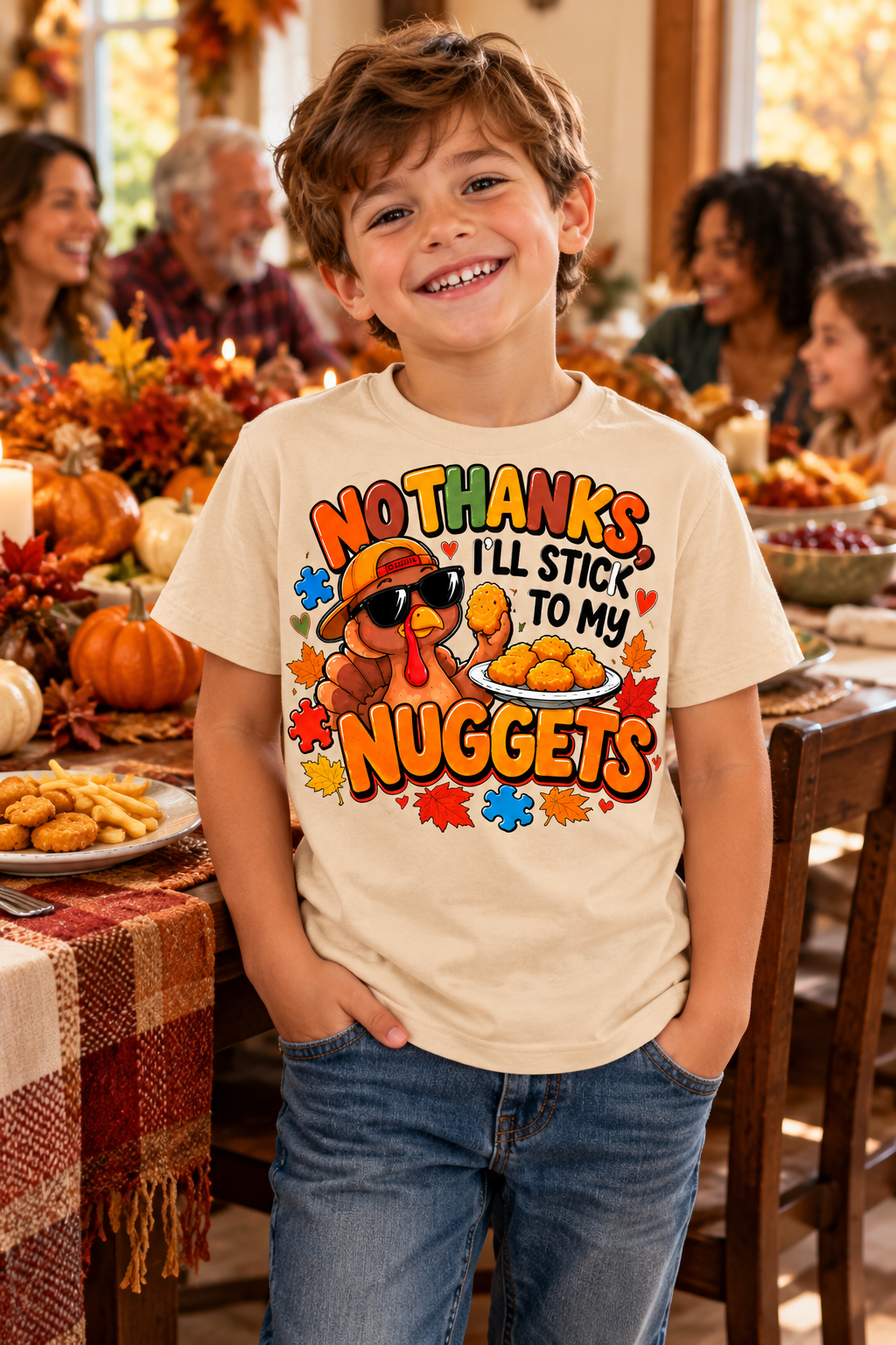 No Thanks, I'll Stick to My Nuggets | Kids Thanksgiving T-Shirt